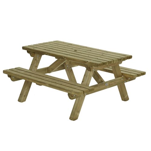 Stevige picknicktafel rechthoek 150x150 cm