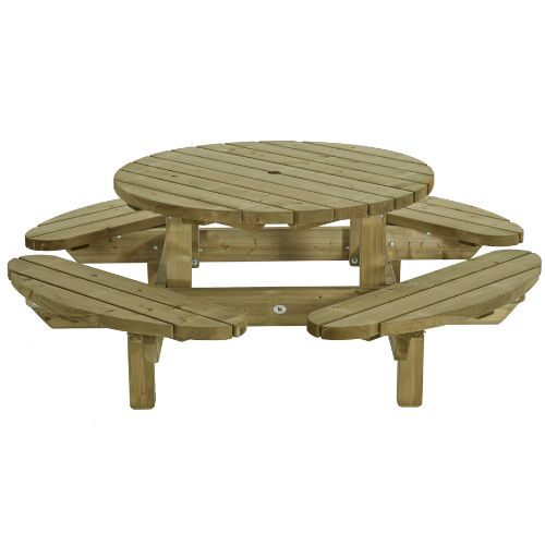 Houten Picknicktafel rond 210cm