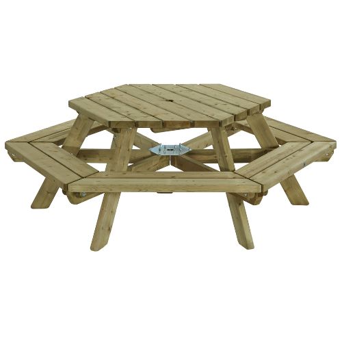 Picknicktafel zeshoek